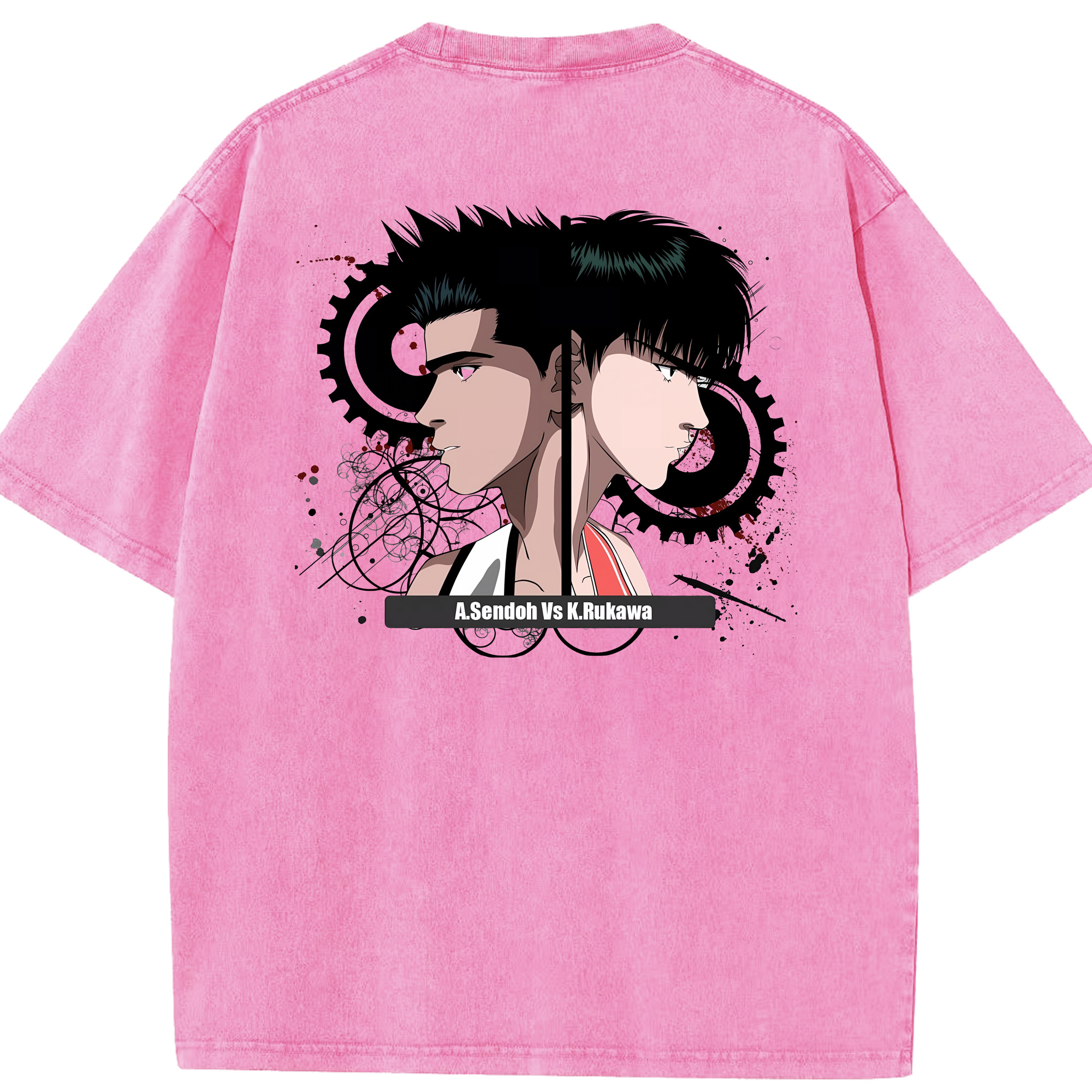 （画像用） SLAM DUNK／スラムダンク 綿100% ヴィンテージ風 半袖Tシャツ（背面プリント）